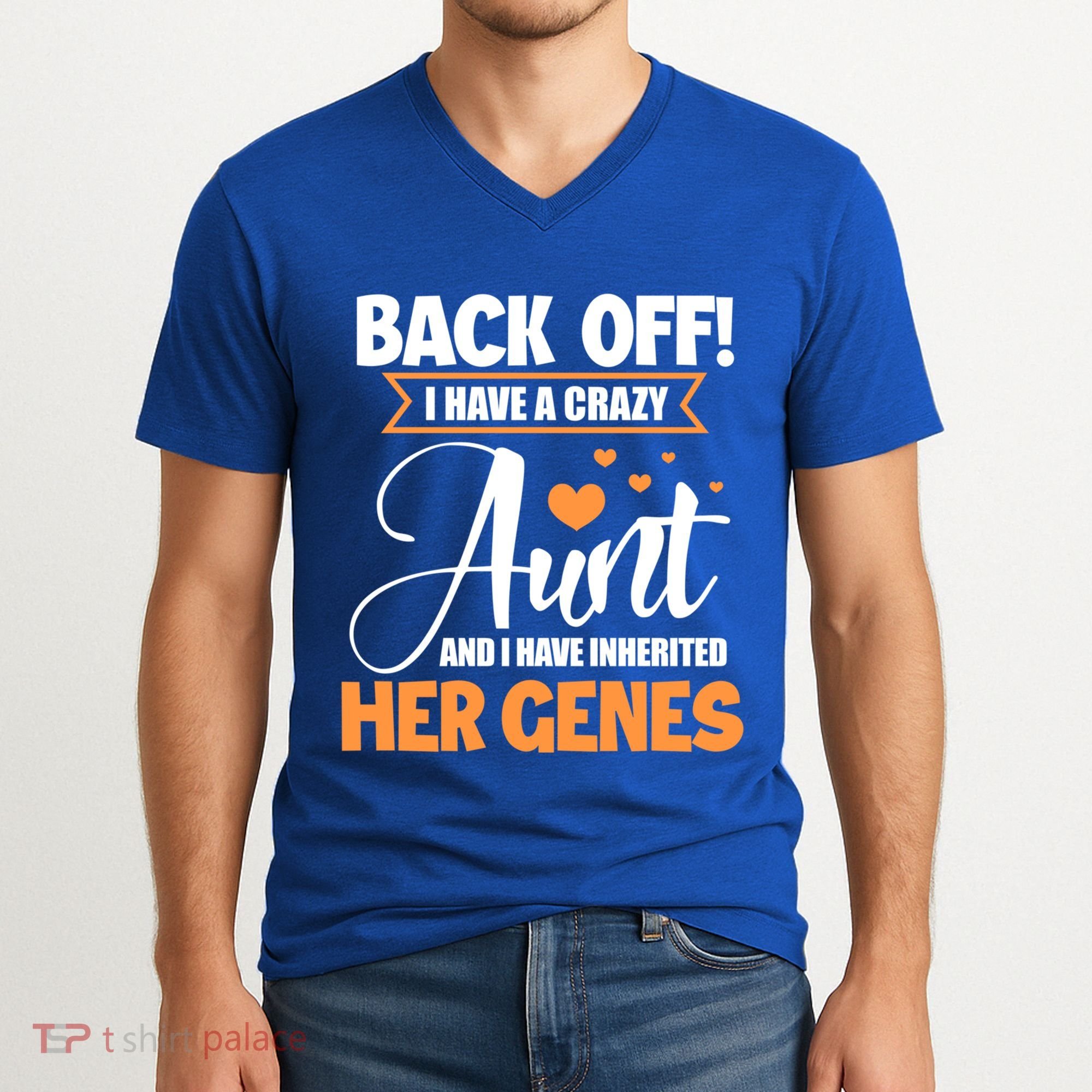 Back Off I Have A Crazy Aunt Nephew Niece Family Gift V-Neck T-Shirt