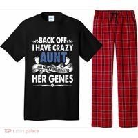 Back Off I Have A Crazy Aunt Niece Retro Aunt Gift Pajama Set thumb 0