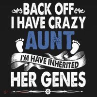 Back Off I Have A Crazy Aunt Niece Retro Aunt Gift Women's Hoodie thumb 2