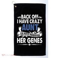 Back Off I Have A Crazy Aunt Niece Retro Aunt Gift Golf Towel thumb 0