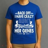 Back Off I Have A Crazy Aunt Niece Retro Aunt Gift T-Shirt thumb 3