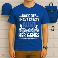 Back Off I Have A Crazy Aunt Niece Retro Aunt Gift T-Shirt thumb 6
