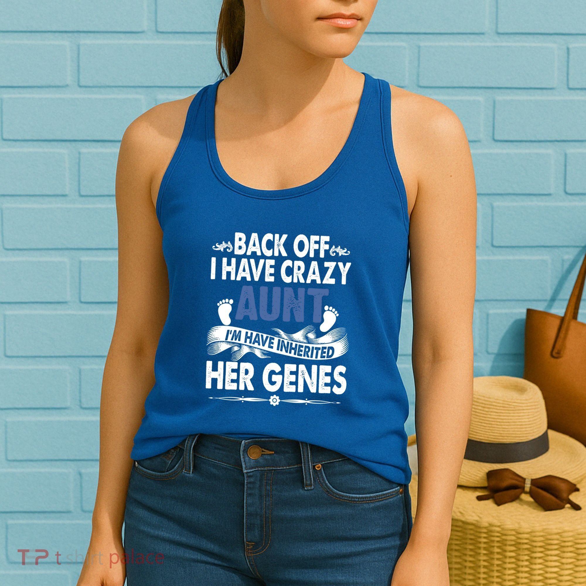 Back Off I Have A Crazy Aunt Niece Retro Aunt Gift Women's Tank Top