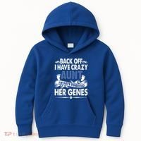 Back Off I Have A Crazy Aunt Niece Retro Aunt Gift Kids Hoodie thumb 0