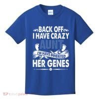 Back Off I Have A Crazy Aunt Niece Retro Aunt Gift Kids T-Shirt thumb 0