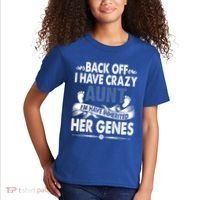Back Off I Have A Crazy Aunt Niece Retro Aunt Gift Kids T-Shirt thumb 2