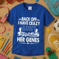 Back Off I Have A Crazy Aunt Niece Retro Aunt Gift Kids T-Shirt thumb 3