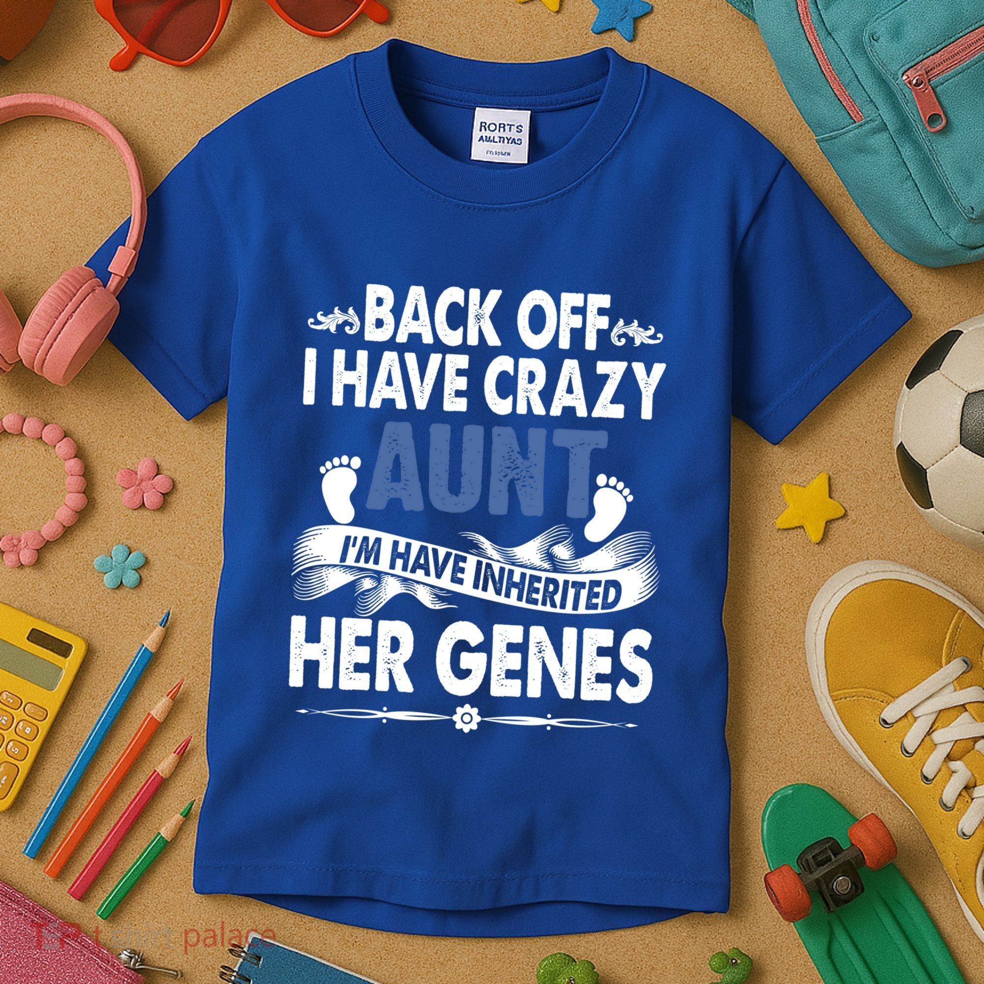 Back Off I Have A Crazy Aunt Niece Retro Aunt Gift Kids T-Shirt