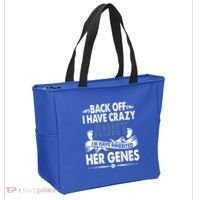 Back Off I Have A Crazy Aunt Niece Retro Aunt Gift Tote Bag thumb 2