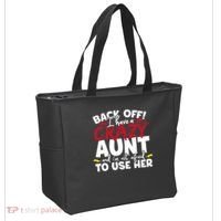 Back Off I Have A Crazy Aunt Nieces Tote Bag thumb 2