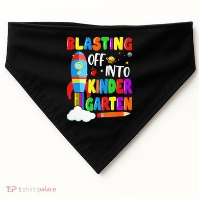 Blasting Off Into Kindergarten Funny Back To School USA-Made Doggie Bandana