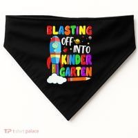 Blasting Off Into Kindergarten Funny Back To School USA-Made Doggie Bandana thumb 0
