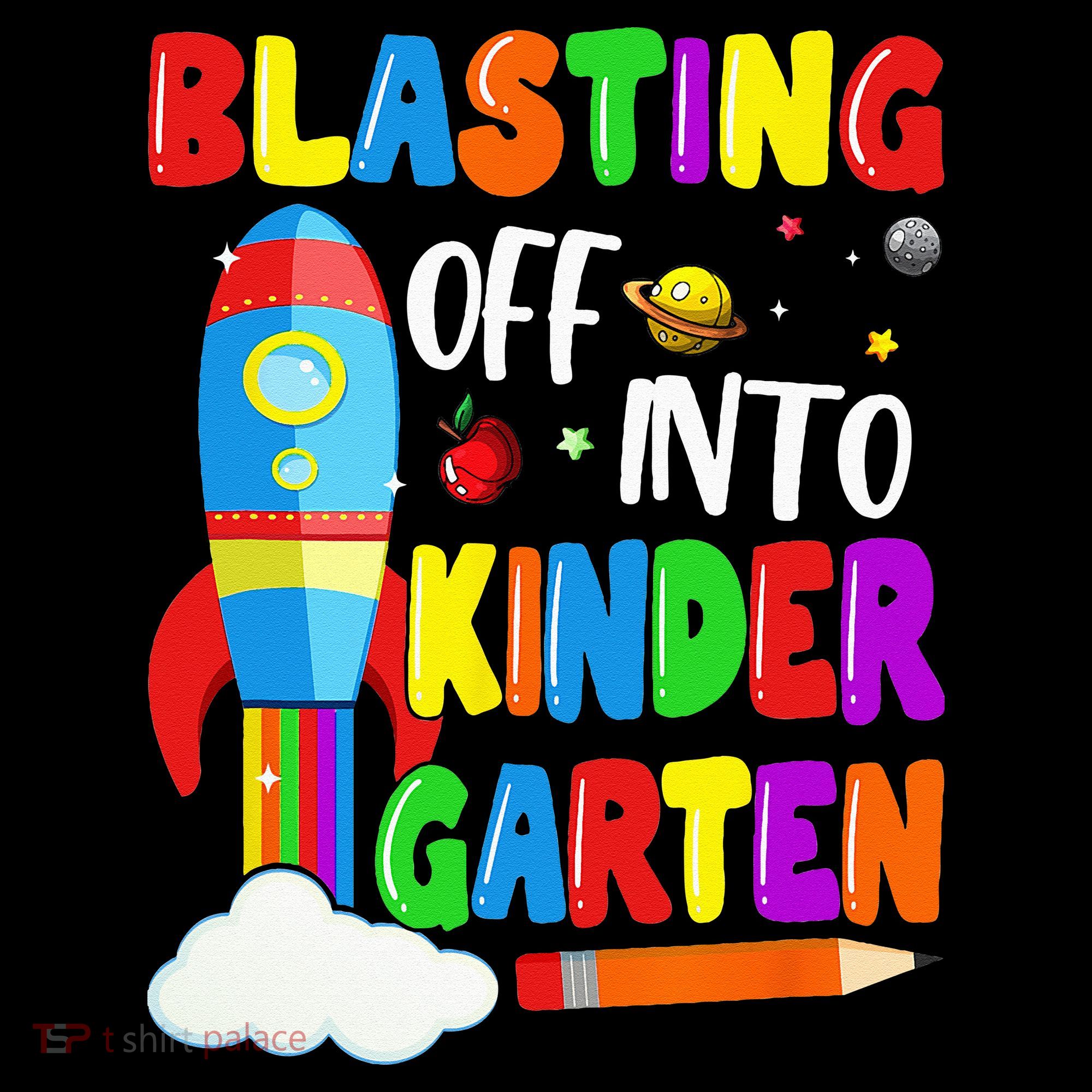 Blasting Off Into Kindergarten Funny Back To School Long Sleeve Shirt