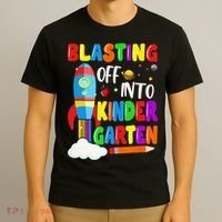 Blasting Off Into Kindergarten Funny Back To School T-Shirt thumb 3