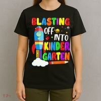 Blasting Off Into Kindergarten Funny Back To School T-Shirt thumb 4