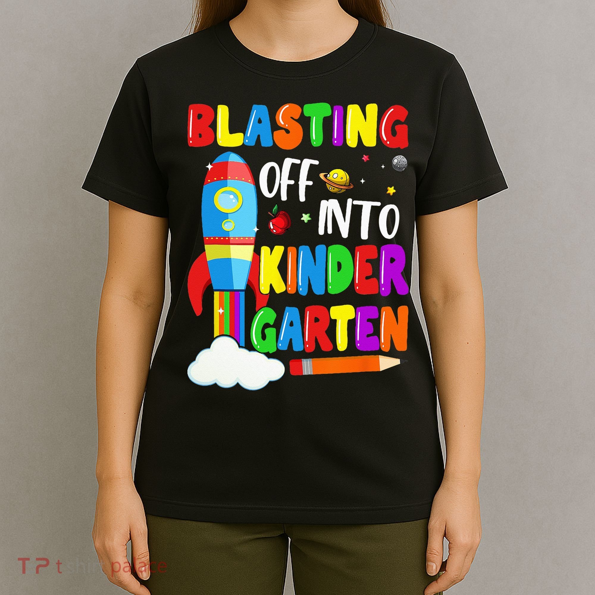 Blasting Off Into Kindergarten Funny Back To School T-Shirt
