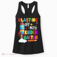 Blasting Off Into Kindergarten Funny Back To School Women's Tank Top thumb 0