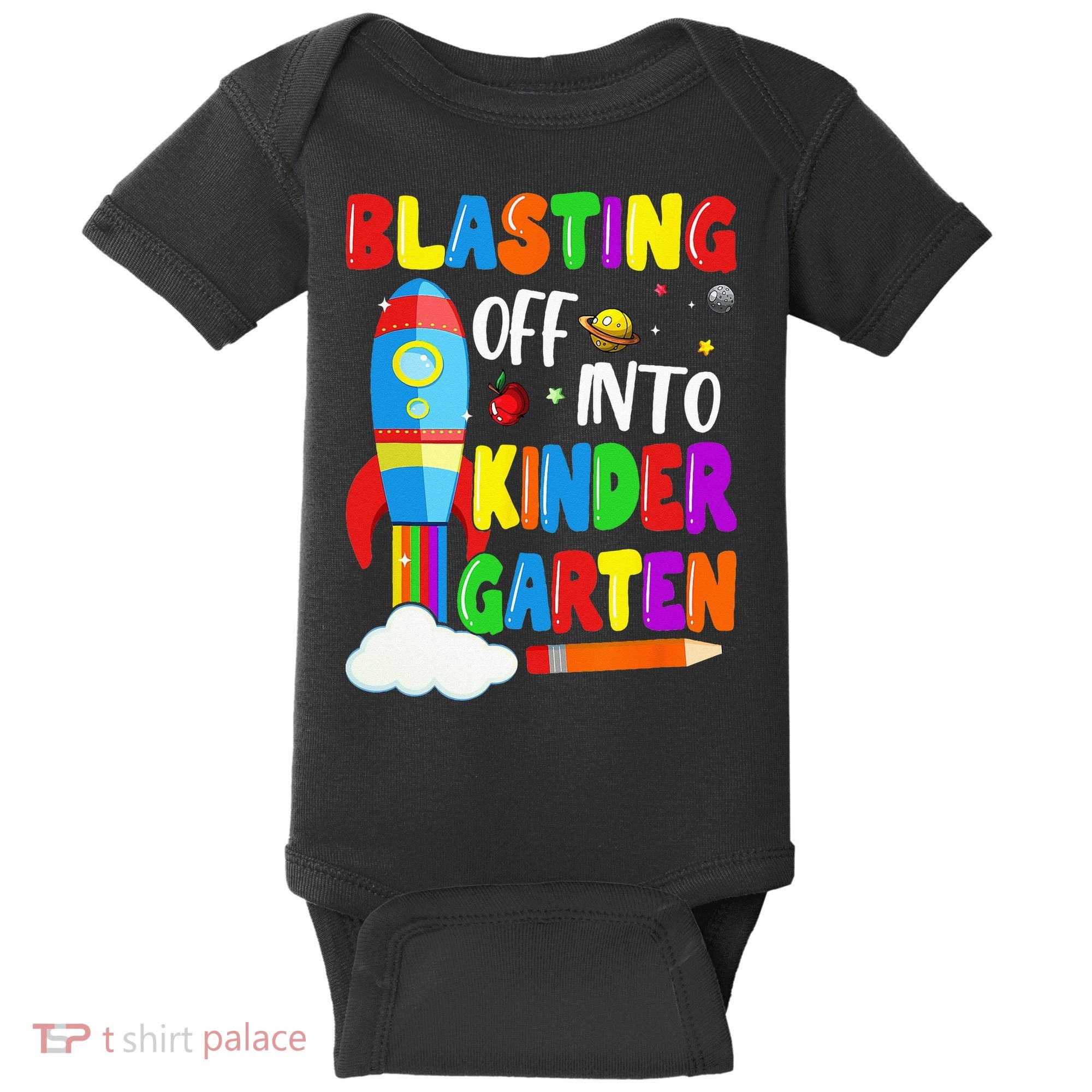 Blasting Off Into Kindergarten Funny Back To School Baby Bodysuit
