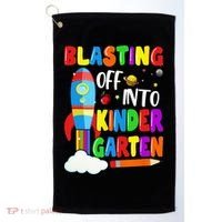 Blasting Off Into Kindergarten Funny Back To School Golf Towel thumb 0