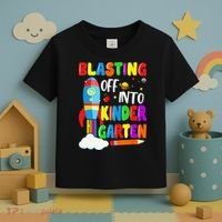 Blasting Off Into Kindergarten Funny Back To School Toddler T-Shirt thumb 3