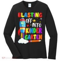 Blasting Off Into Kindergarten Funny Back To School Women's Long Sleeve Shirt thumb 0