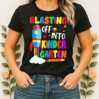 Blasting Off Into Kindergarten Funny Back To School Women's T-Shirt thumb 2
