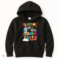 Blasting Off Into Kindergarten Funny Back To School Kids Hoodie thumb 0