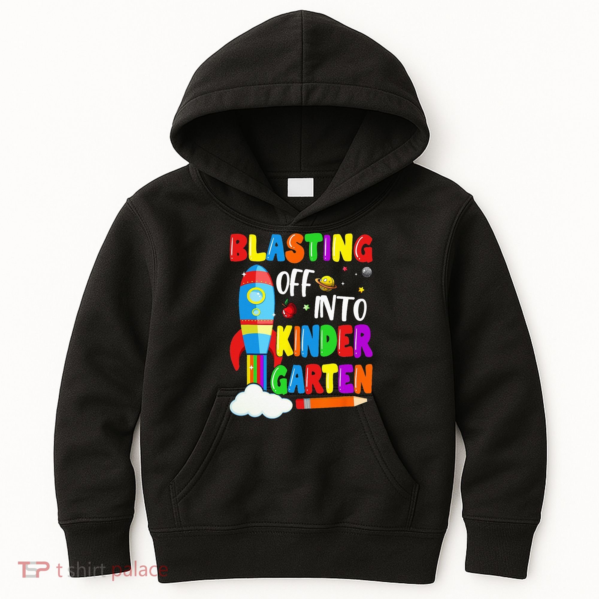 Blasting Off Into Kindergarten Funny Back To School Kids Hoodie