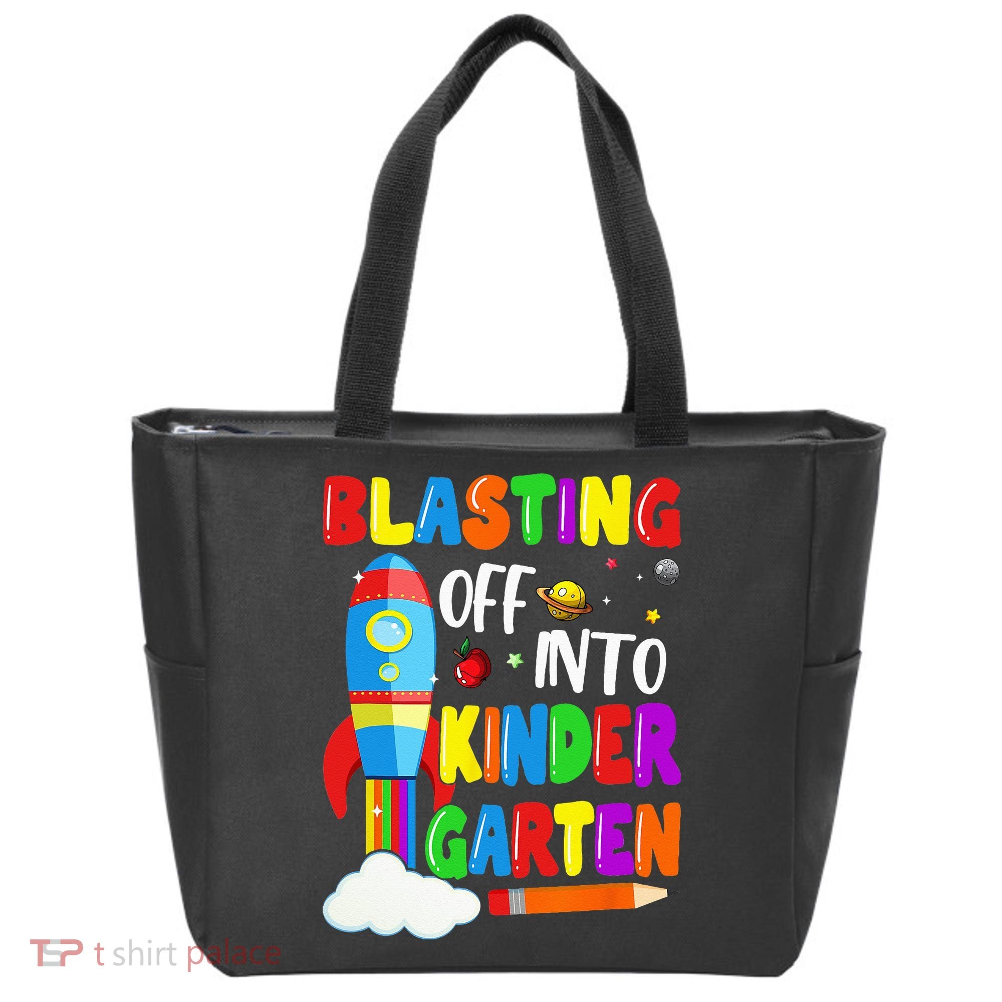 Blasting Off Into Kindergarten Funny Back To School Tote Bag
