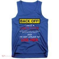 Back Off I Have A Crazy Sister Gift Brother Gift Tank Top thumb 0