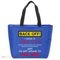Back Off I Have A Crazy Sister Gift Brother Gift Tote Bag thumb 0