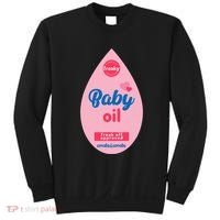 Baby Oil Lazy Funny Costume Ideas Sweatshirt thumb 0