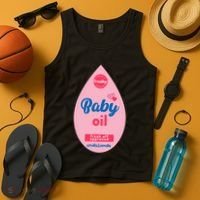 Baby Oil Lazy Funny Costume Ideas Tank Top thumb 4
