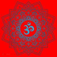 Blue Om Meditation Mandala Santa Hat thumb 1