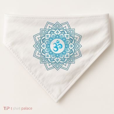 Blue Om Meditation Mandala USA-Made Doggie Bandana