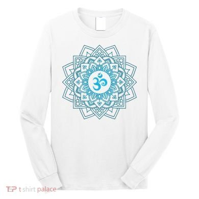 Blue Om Meditation Mandala Long Sleeve Shirt