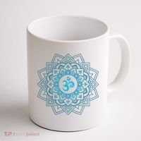 Blue Om Meditation Mandala Coffee Mug thumb 1