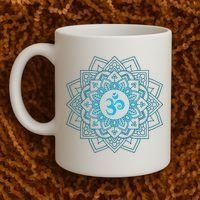 Blue Om Meditation Mandala Coffee Mug thumb 2