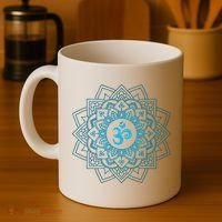 Blue Om Meditation Mandala Coffee Mug thumb 4