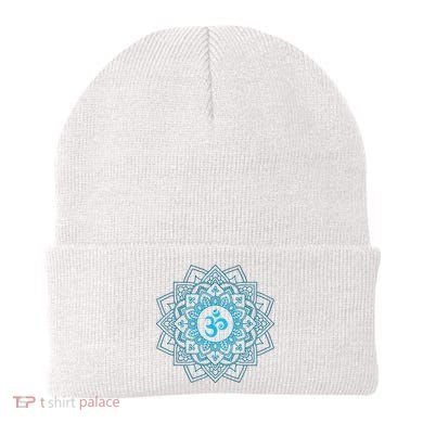 Blue Om Meditation Mandala Beanie
