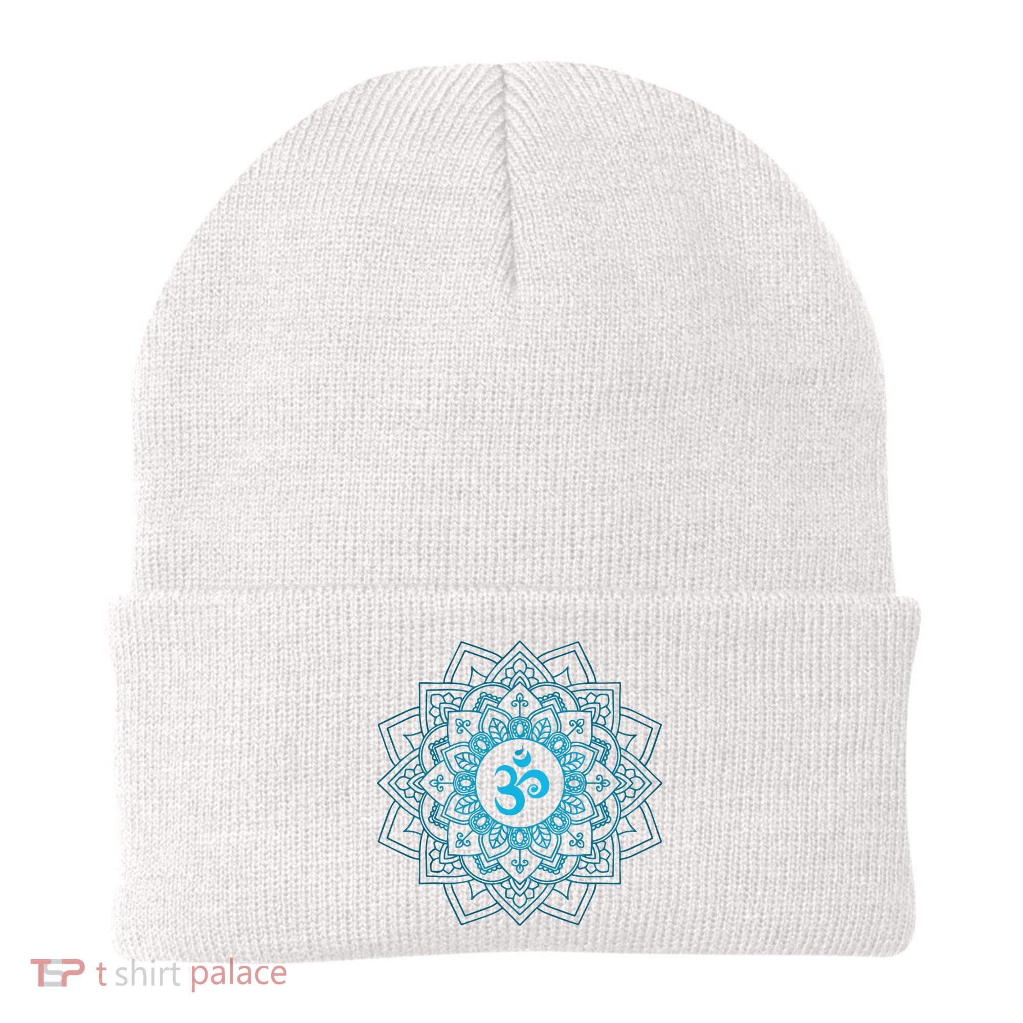 Blue Om Meditation Mandala Beanie