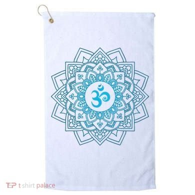 Blue Om Meditation Mandala Golf Towel