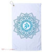 Blue Om Meditation Mandala Golf Towel thumb 0