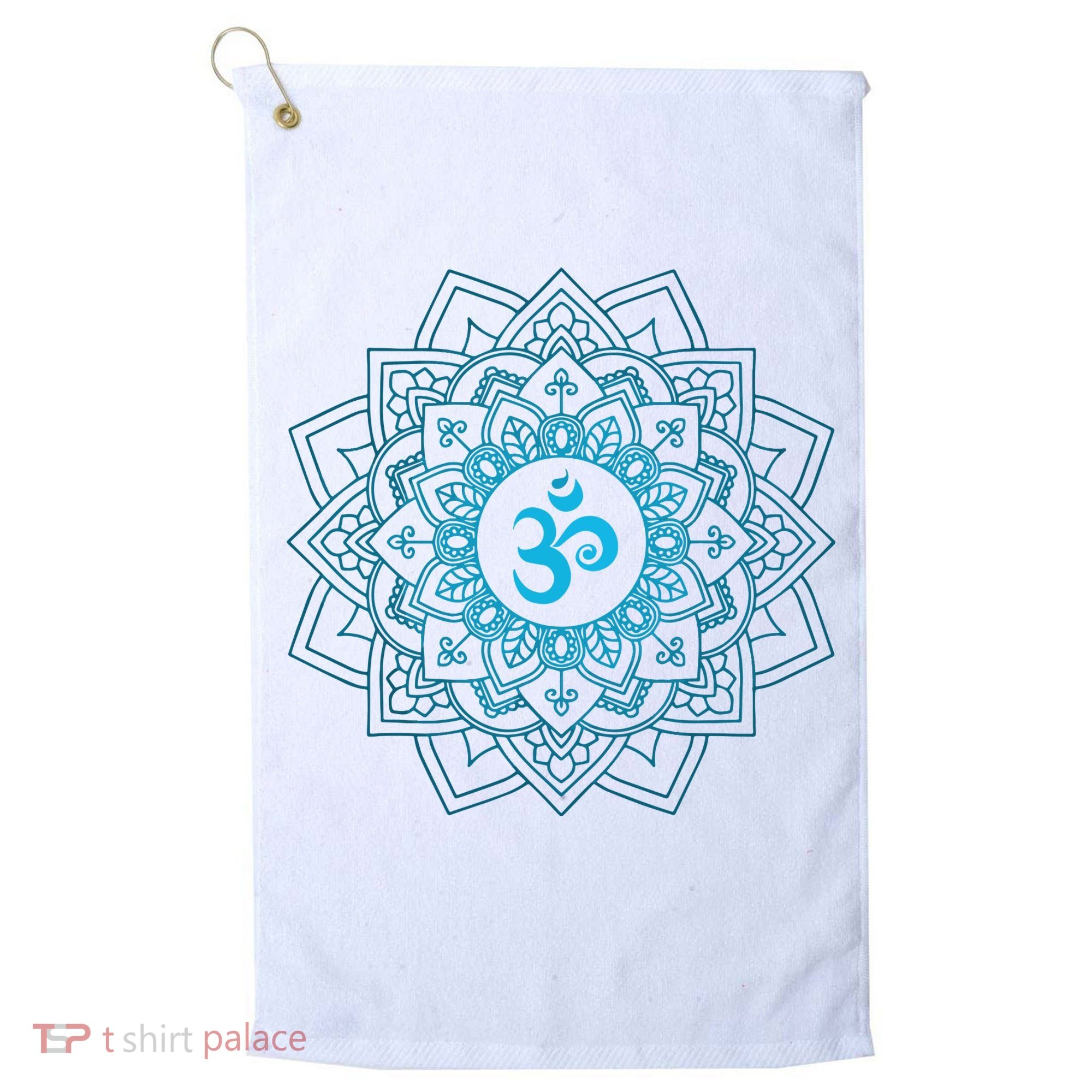 Blue Om Meditation Mandala Golf Towel