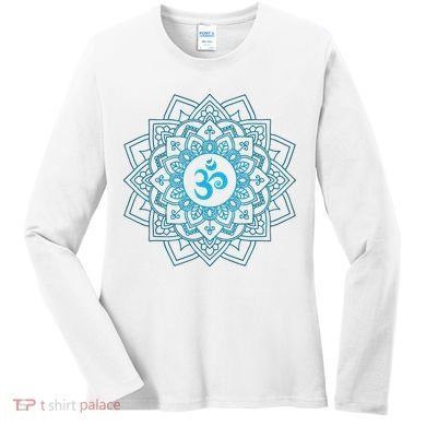 Blue Om Meditation Mandala Women's Long Sleeve Shirt