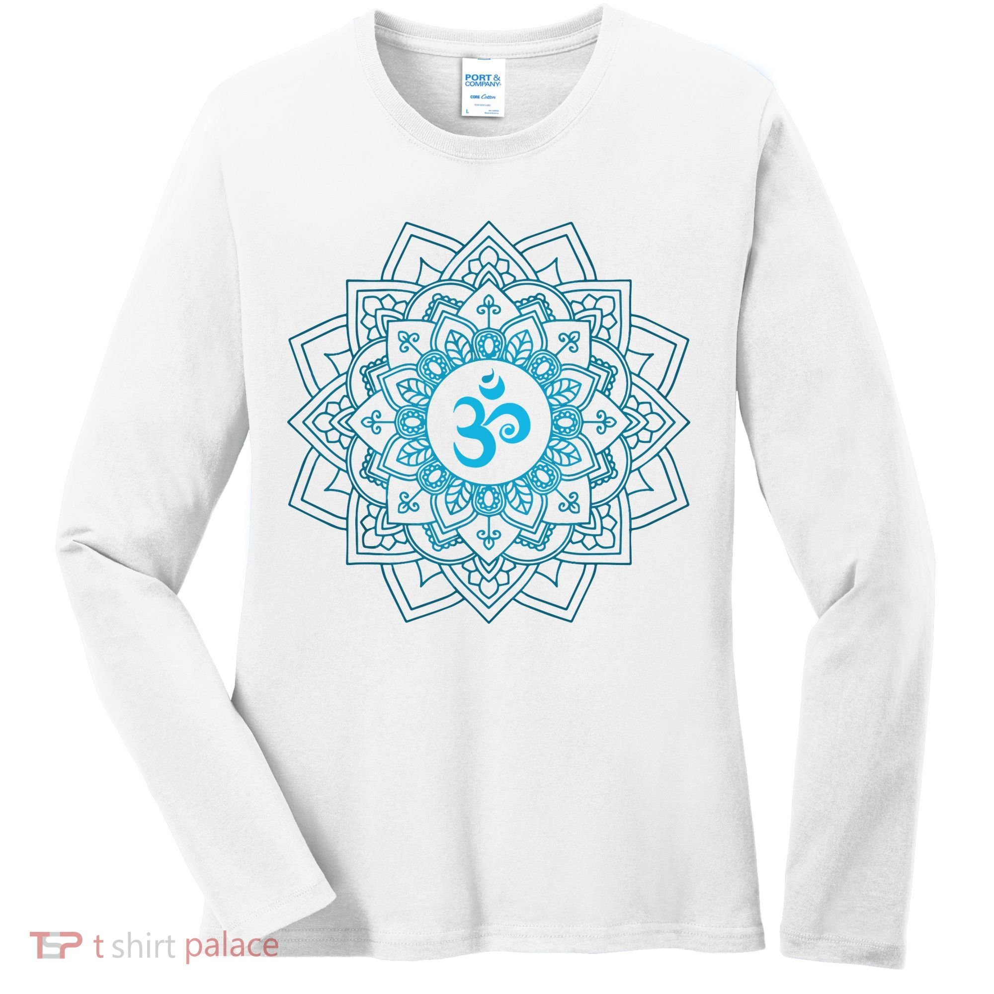 Blue Om Meditation Mandala Women's Long Sleeve Shirt