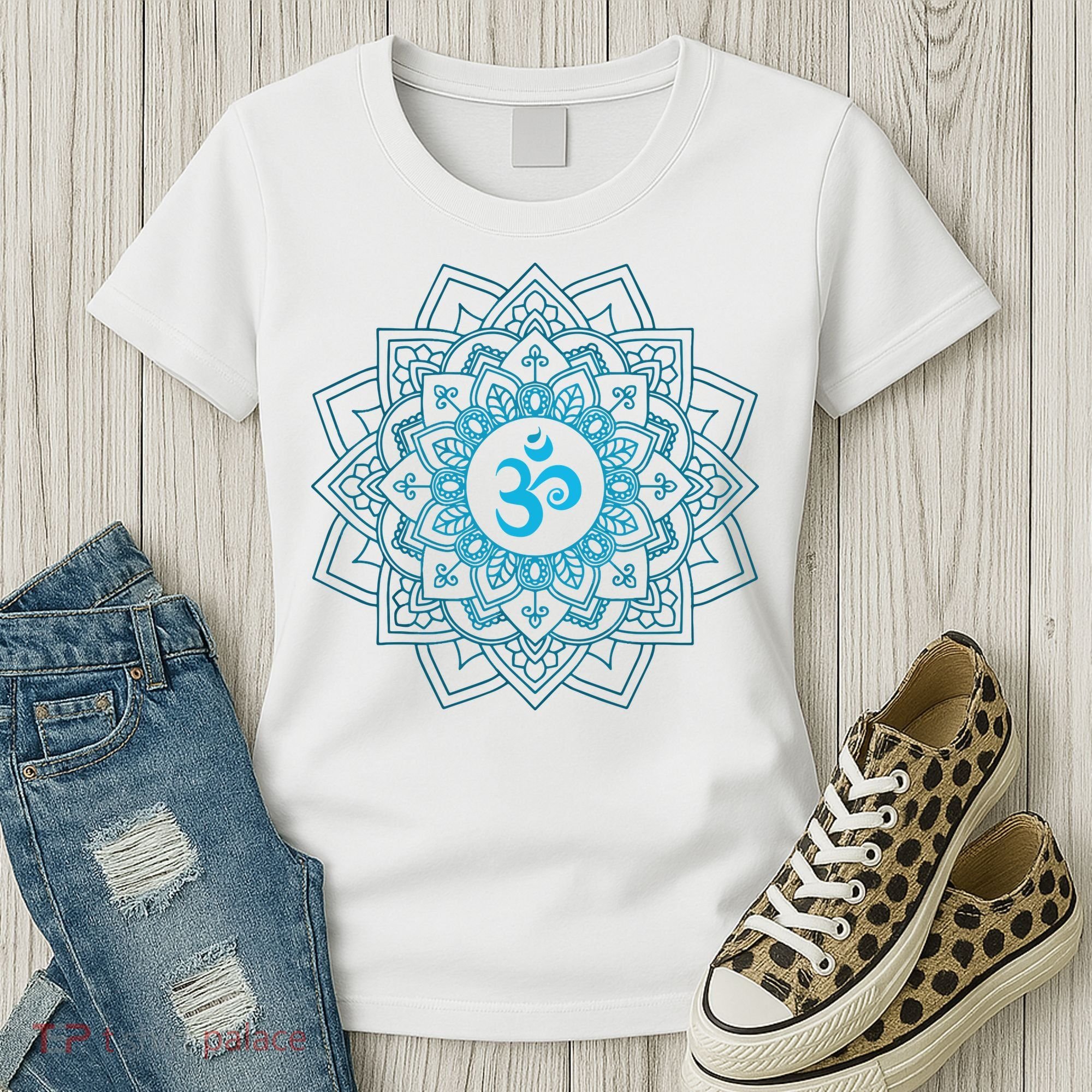 Blue Om Meditation Mandala Women's T-Shirt