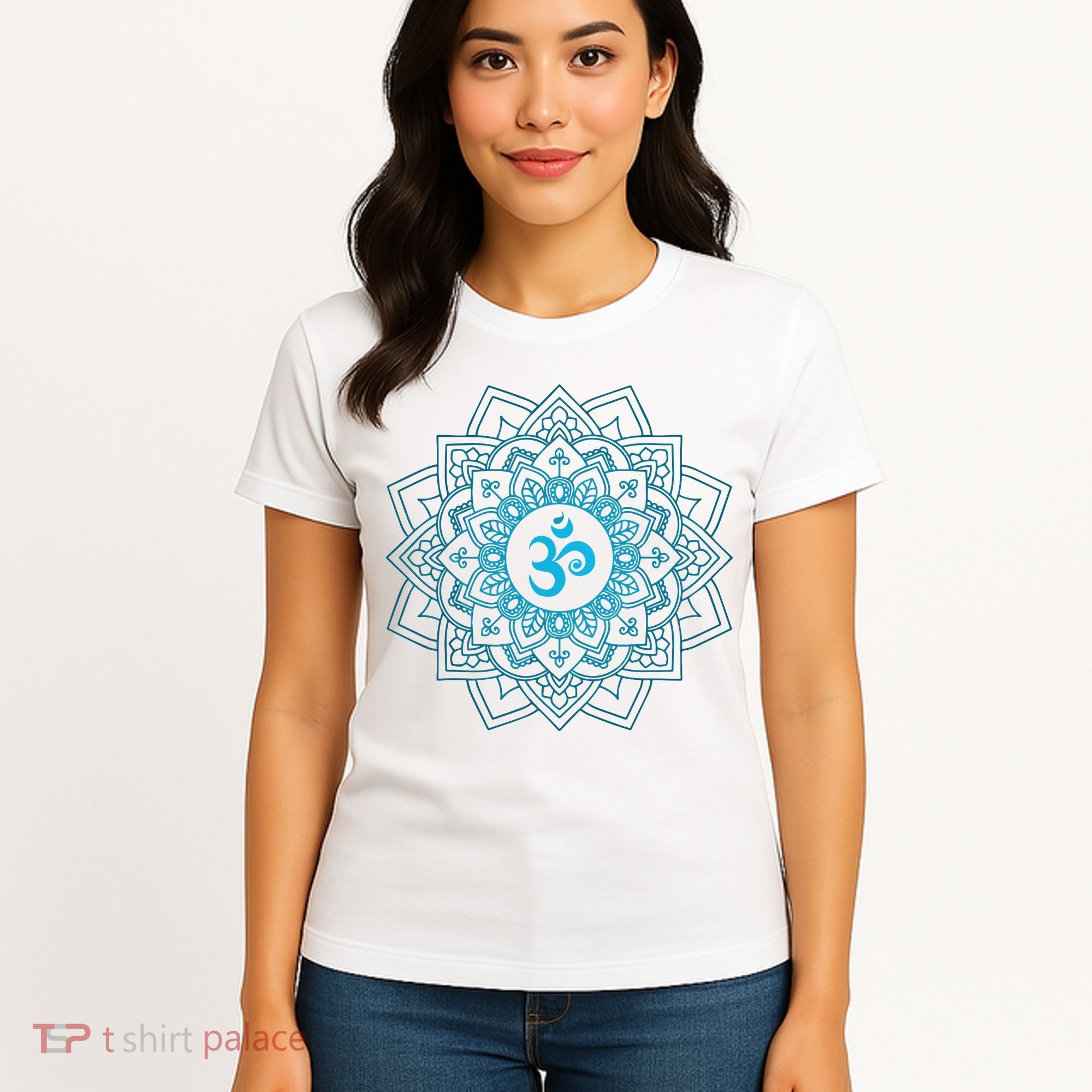 Blue Om Meditation Mandala Women's T-Shirt