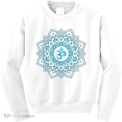 Blue Om Meditation Mandala Kids Sweatshirt