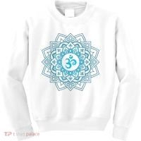 Blue Om Meditation Mandala Kids Sweatshirt thumb 0